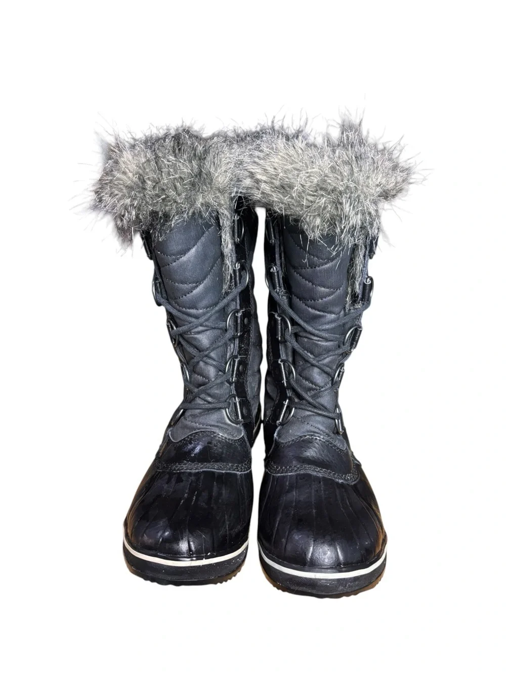Sorel Tofino II Waterproof Faux Fur Winter Boots – Gray/Black – Women’s 9